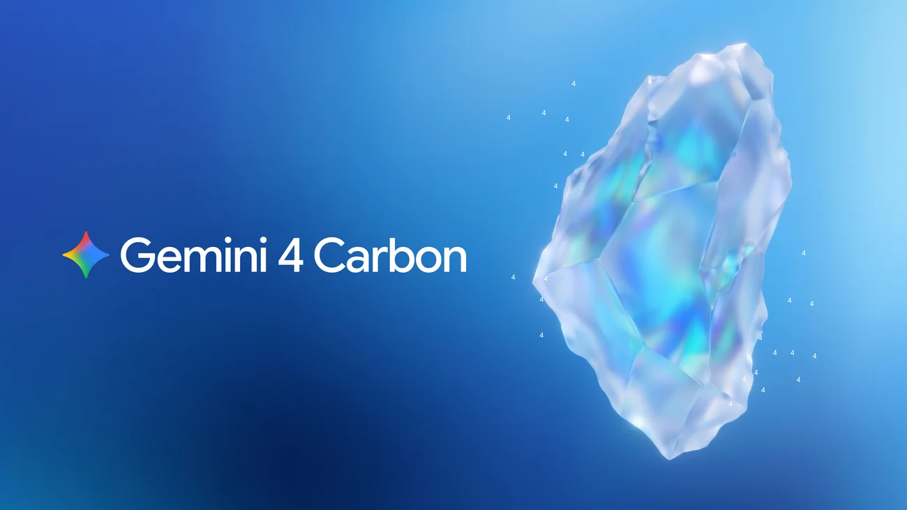 Google DeepMind Gemini 4 Carbon frontier model launch graphic.