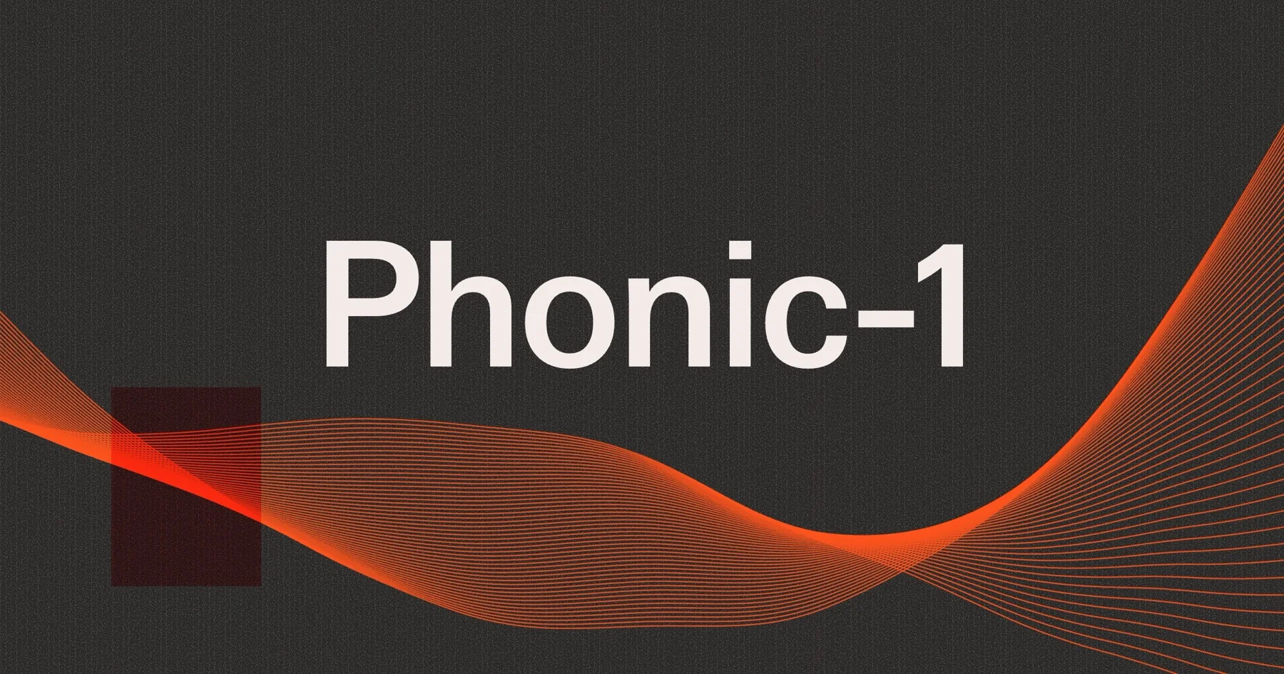 Phonic-1 title over an orange multi-wave audio curve on a dark textured background